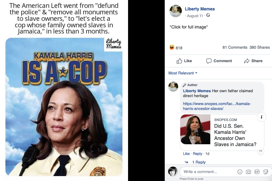 kamala harris is a cop